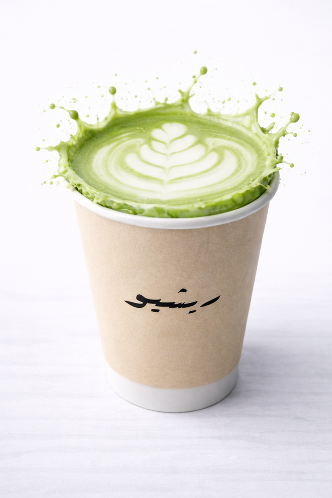 matcha latte W/Almond milk/ماتشا لاتيه بحليب اللوز